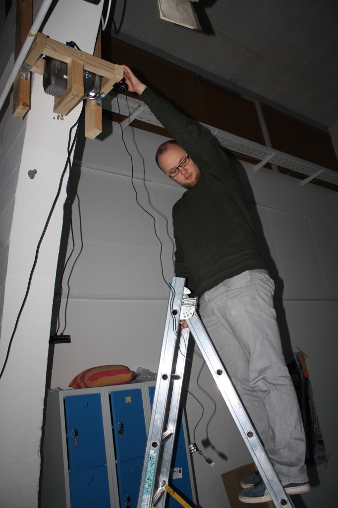 ARTower Defence - Matthias is adjusting the projector